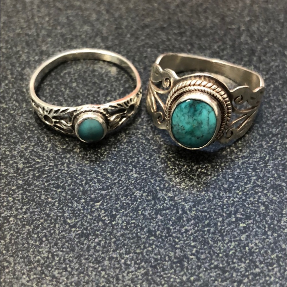 Sterling silver with turquoise stone